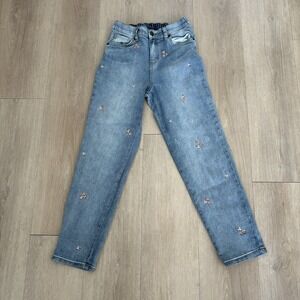 Cat & Jack Girls Jeans Size 12 High Rise Straight Adjustable Waist Stretchy